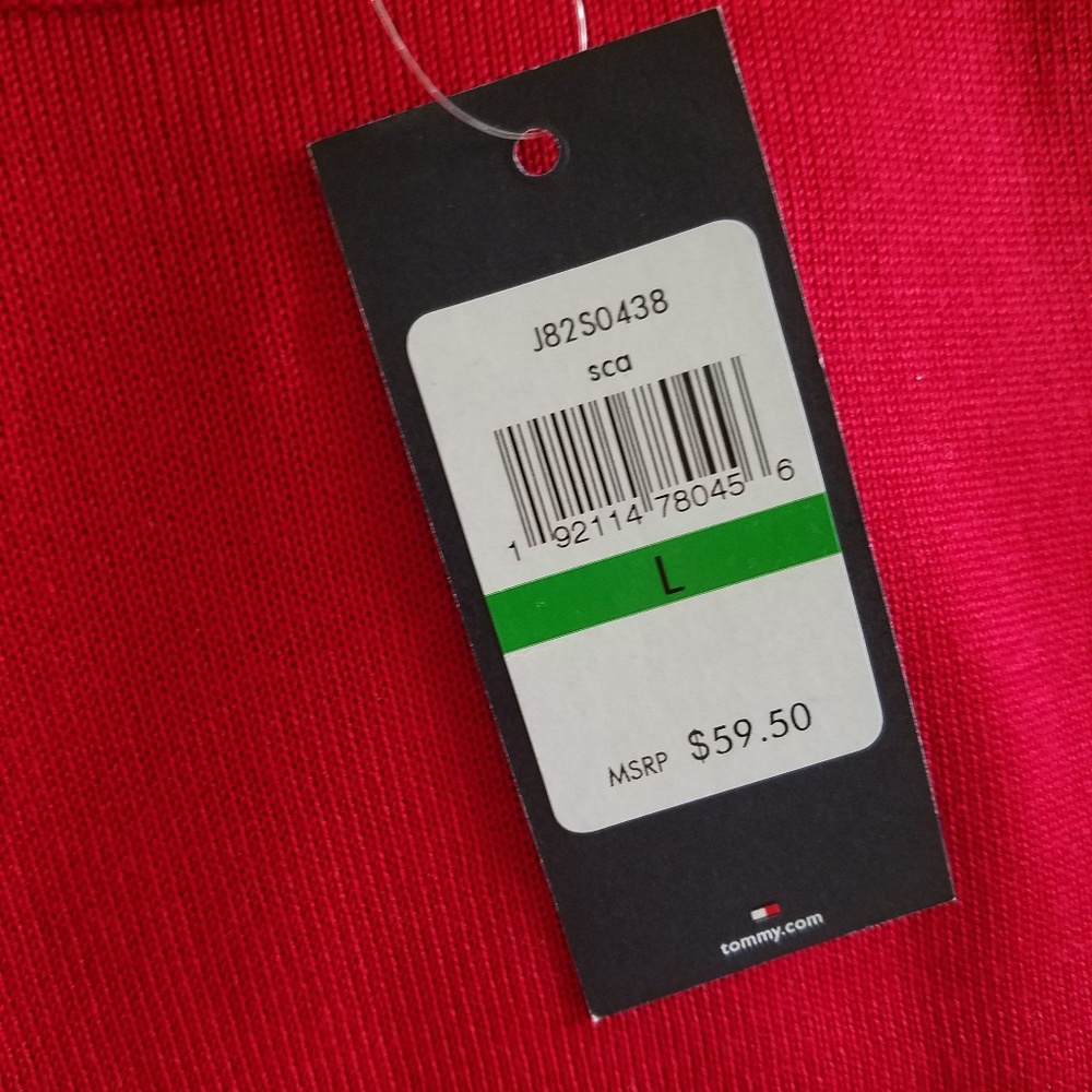 NEW 💯 Tommy Hilfiger Turtleneck Red/Black/White - Picture 6 of 12